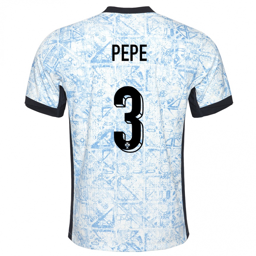 Hombre Fútbol Camiseta Portugal Pepe #3 Crema Azul 2ª Equipación 24-26 Argentina