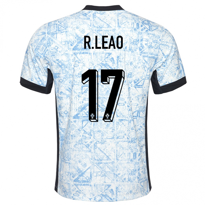 Hombre Fútbol Camiseta Portugal Rafael Leao #17 Crema Azul 2ª Equipación 24-26 Argentina