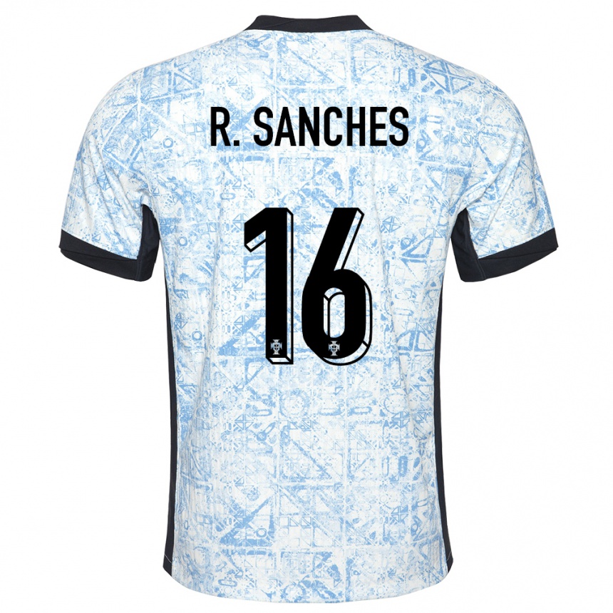 Hombre Fútbol Camiseta Portugal Renato Sanches #16 Crema Azul 2ª Equipación 24-26 Argentina