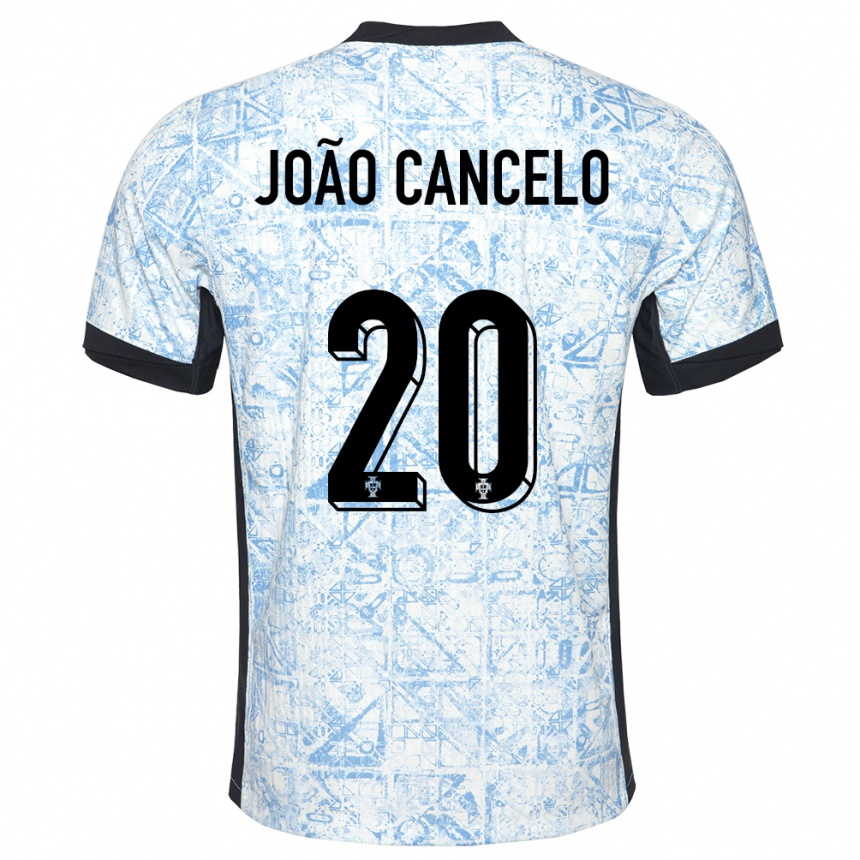 Hombre Fútbol Camiseta Portugal Joao Cancelo #20 Crema Azul 2ª Equipación 24-26 Argentina