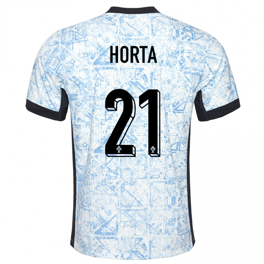 Hombre Fútbol Camiseta Portugal Ricardo Horta #21 Crema Azul 2ª Equipación 24-26 Argentina