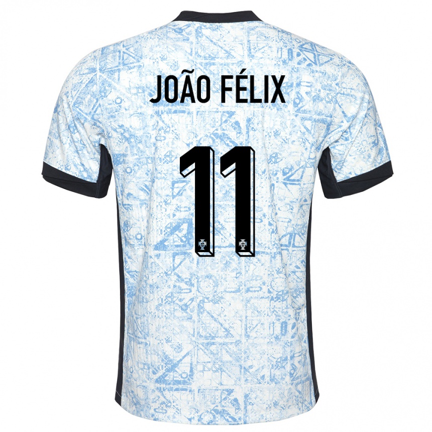 Hombre Fútbol Camiseta Portugal Joao Felix #11 Crema Azul 2ª Equipación 24-26 Argentina