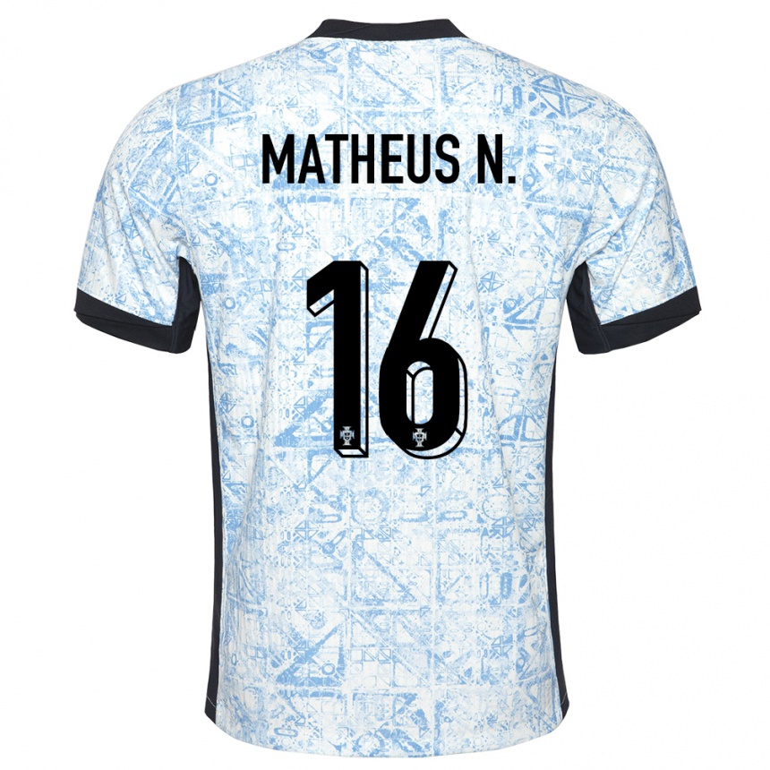 Hombre Fútbol Camiseta Portugal Matheus Nunes #16 Crema Azul 2ª Equipación 24-26 Argentina