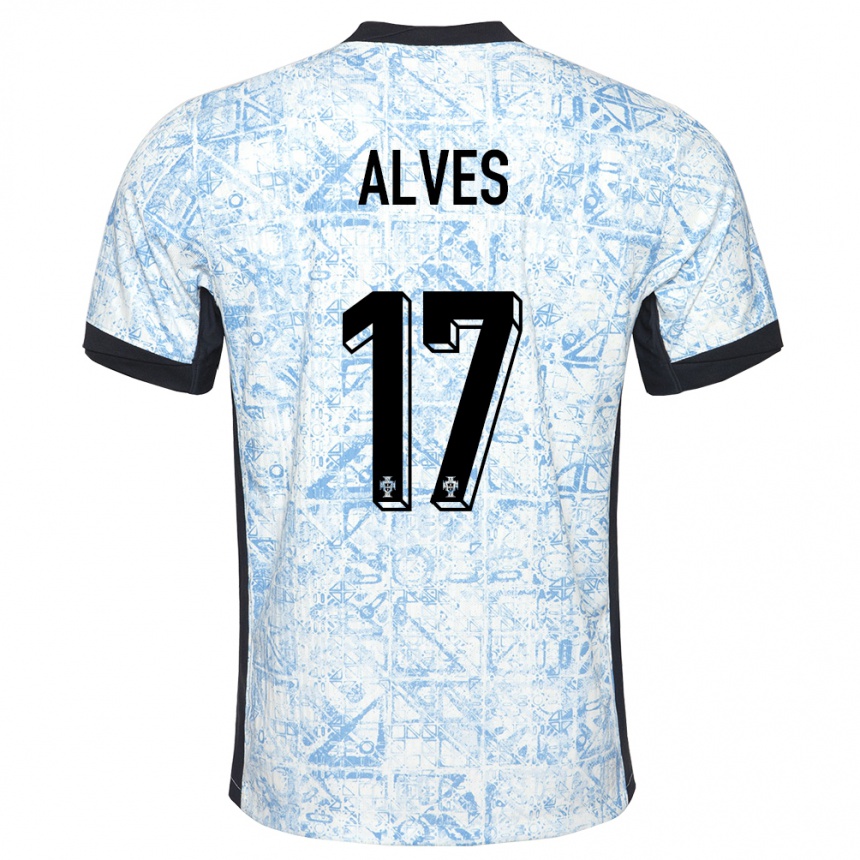 Hombre Fútbol Camiseta Portugal Lucia Alves #17 Crema Azul 2ª Equipación 24-26 Argentina