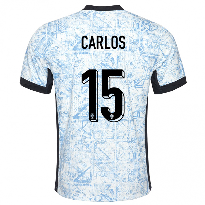 Hombre Fútbol Camiseta Portugal Ze Carlos #15 Crema Azul 2ª Equipación 24-26 Argentina