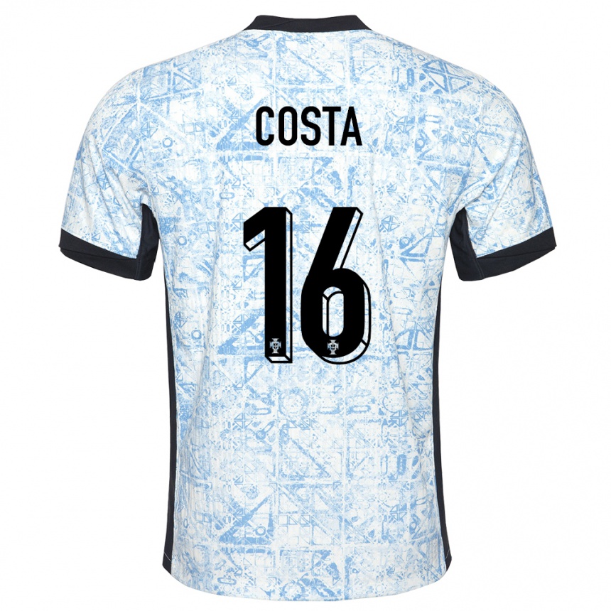 Hombre Fútbol Camiseta Portugal David Costa #16 Crema Azul 2ª Equipación 24-26 Argentina