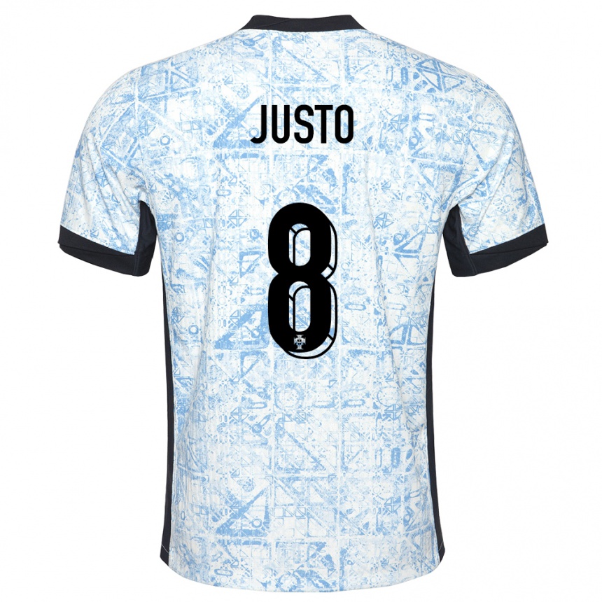 Hombre Fútbol Camiseta Portugal Samuel Justo #8 Crema Azul 2ª Equipación 24-26 Argentina