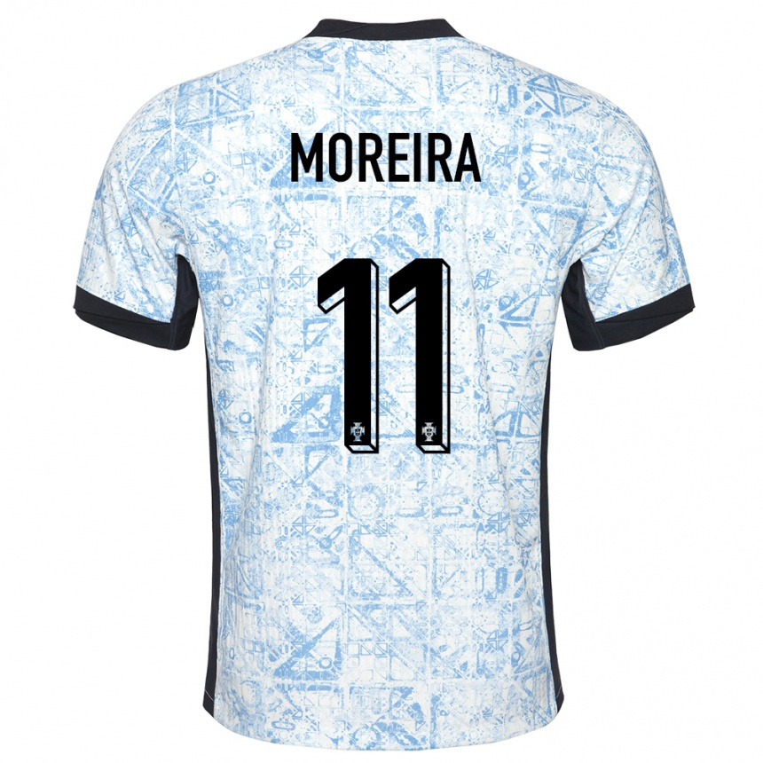 Hombre Fútbol Camiseta Portugal Diego Moreira #11 Crema Azul 2ª Equipación 24-26 Argentina