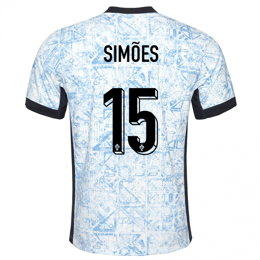 Hombre Fútbol Camiseta Portugal Joao Simoes #15 Crema Azul 2ª Equipación 24-26 Argentina