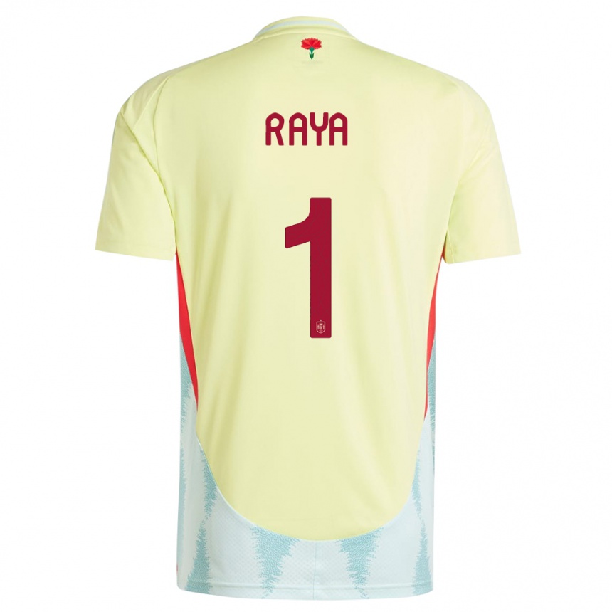 Hombre Fútbol Camiseta España David Raya #1 Amarillo 2ª Equipación 24-26 Argentina