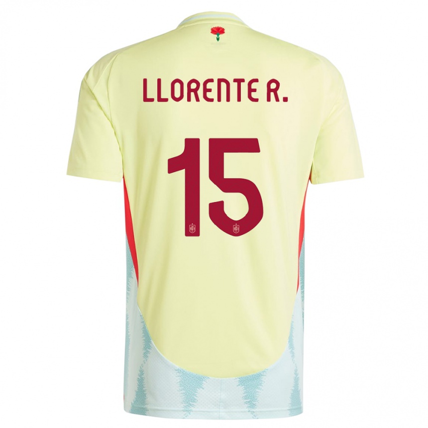 Hombre Fútbol Camiseta España Diego Llorente #15 Amarillo 2ª Equipación 24-26 Argentina