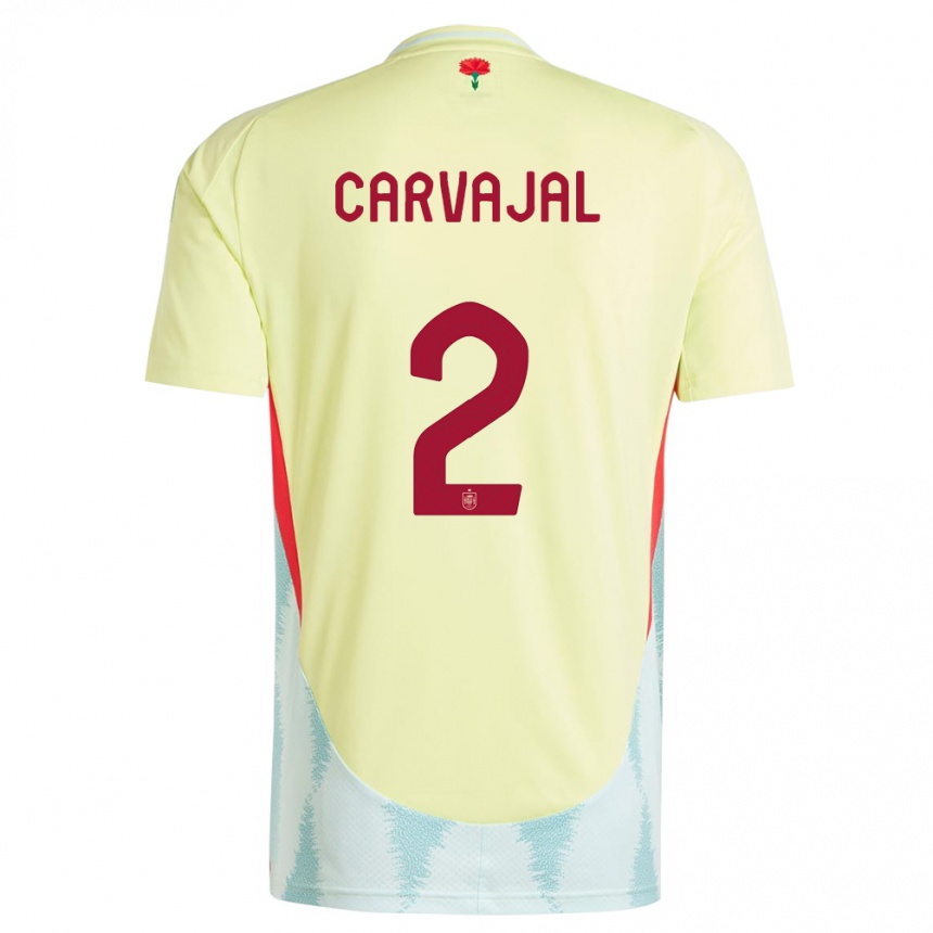 Hombre Fútbol Camiseta España Daniel Carvajal #2 Amarillo 2ª Equipación 24-26 Argentina