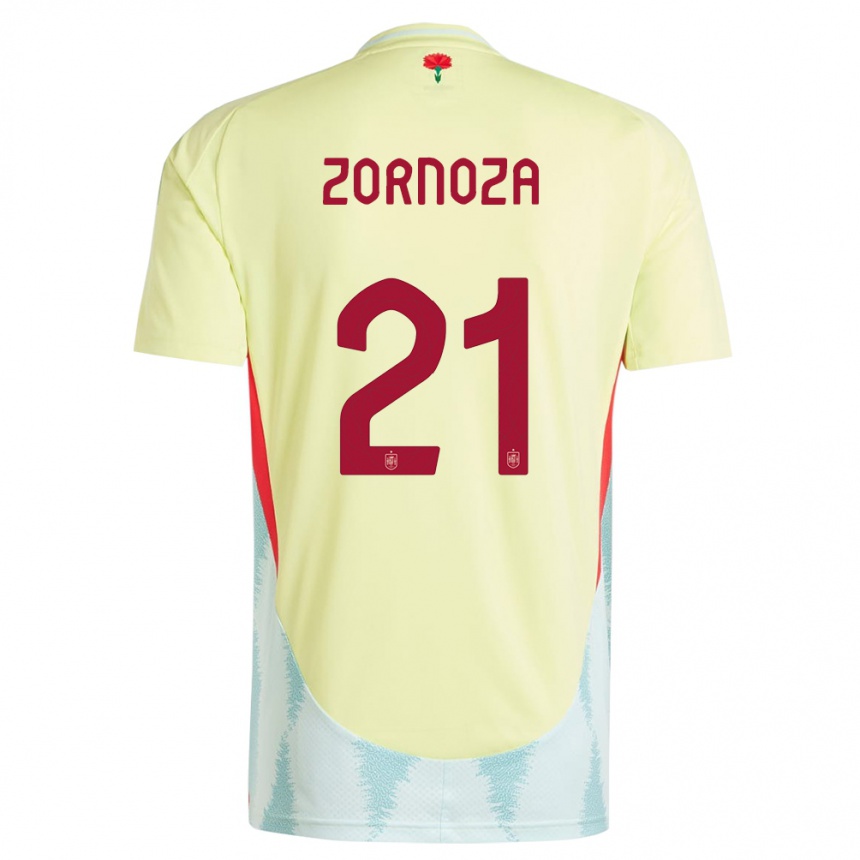 Hombre Fútbol Camiseta España Claudia Zornoza #21 Amarillo 2ª Equipación 24-26 Argentina