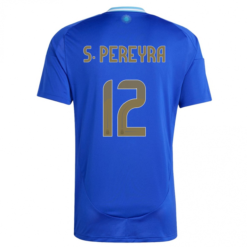 Hombre Fútbol Camiseta Argentina Solana Pereyra #12 Azul 2ª Equipación 24-26 Argentina