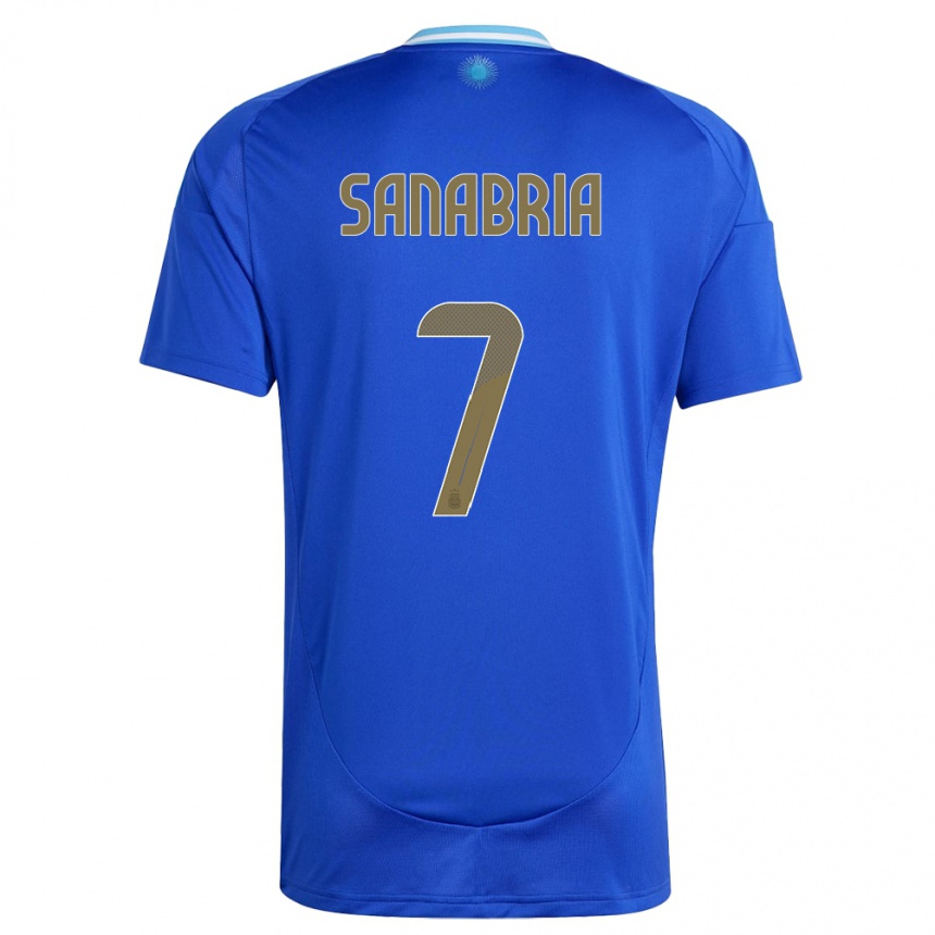 Hombre Fútbol Camiseta Argentina Mateo Sanabria #7 Azul 2ª Equipación 24-26 Argentina