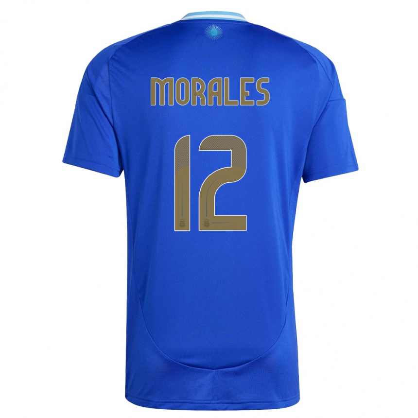 Hombre Fútbol Camiseta Argentina Lautaro Morales #12 Azul 2ª Equipación 24-26 Argentina