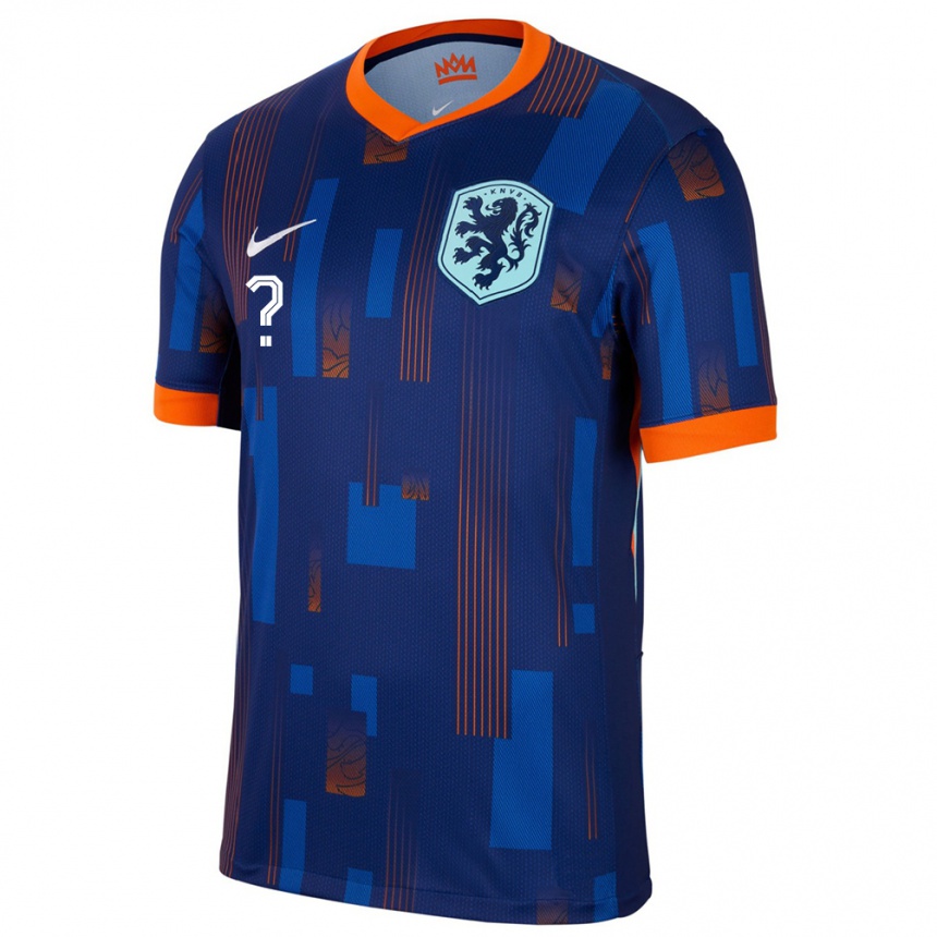 Hombre Fútbol Camiseta Países Bajos Su Nombre #0 Azul 2ª Equipación 24-26 Argentina