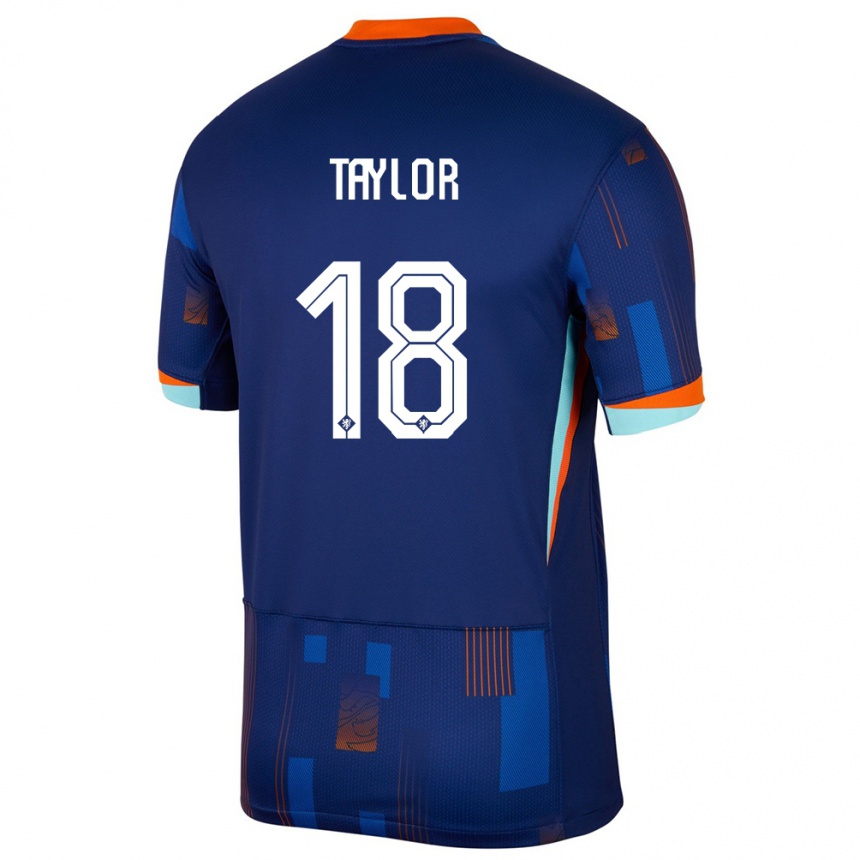 Hombre Fútbol Camiseta Países Bajos Kenneth Taylor #18 Azul 2ª Equipación 24-26 Argentina