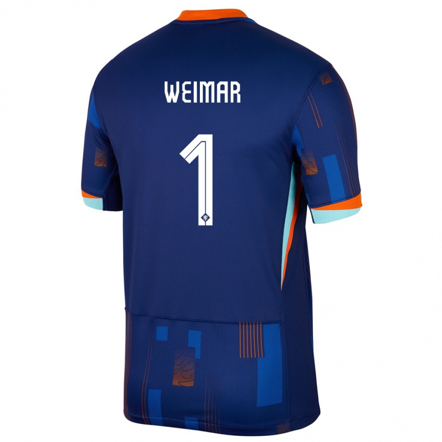 Hombre Fútbol Camiseta Países Bajos Jacintha Weimar #1 Azul 2ª Equipación 24-26 Argentina