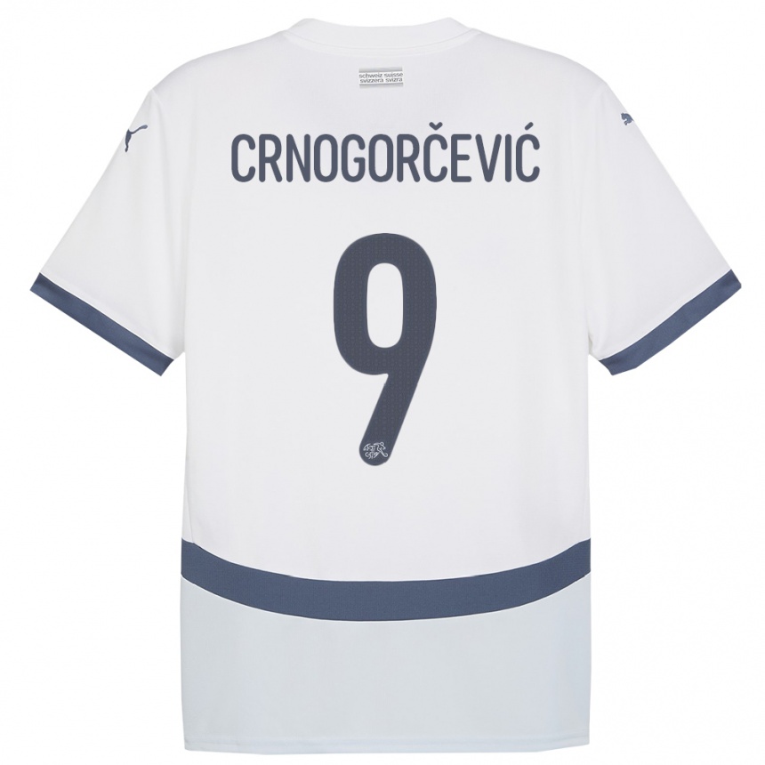 Hombre Fútbol Camiseta Suiza Ana Maria Crnogorcevic #9 Blanco 2ª Equipación 24-26 Argentina