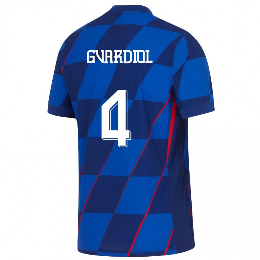 Hombre Fútbol Camiseta Croacia Josko Gvardiol #4 Azul 2ª Equipación 24-26 Argentina