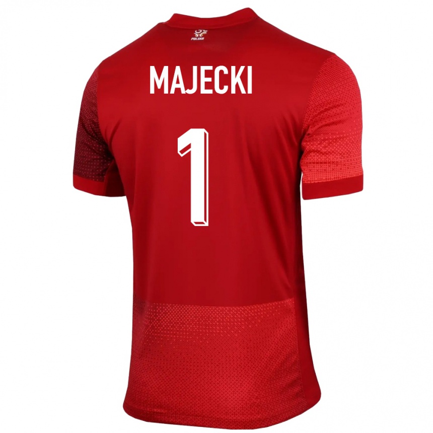 Hombre Fútbol Camiseta Polonia Radoslaw Majecki #1 Rojo 2ª Equipación 24-26 Argentina