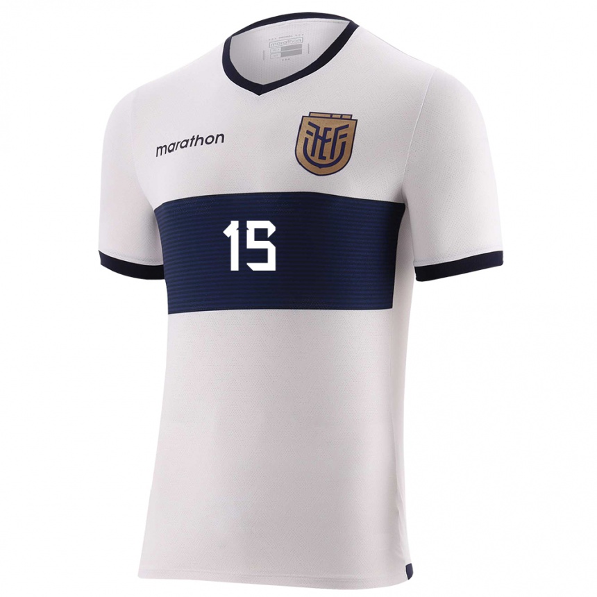 Hombre Fútbol Camiseta Ecuador Nicole Charcopa #15 Blanco 2ª Equipación 24-26 Argentina