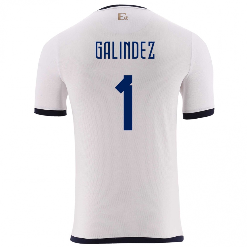 Hombre Fútbol Camiseta Ecuador Hernan Galindez #1 Blanco 2ª Equipación 24-26 Argentina