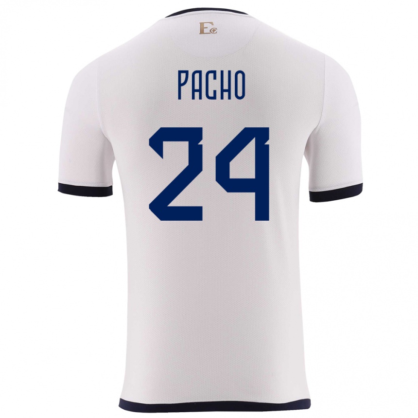 Hombre Fútbol Camiseta Ecuador William Pacho #24 Blanco 2ª Equipación 24-26 Argentina