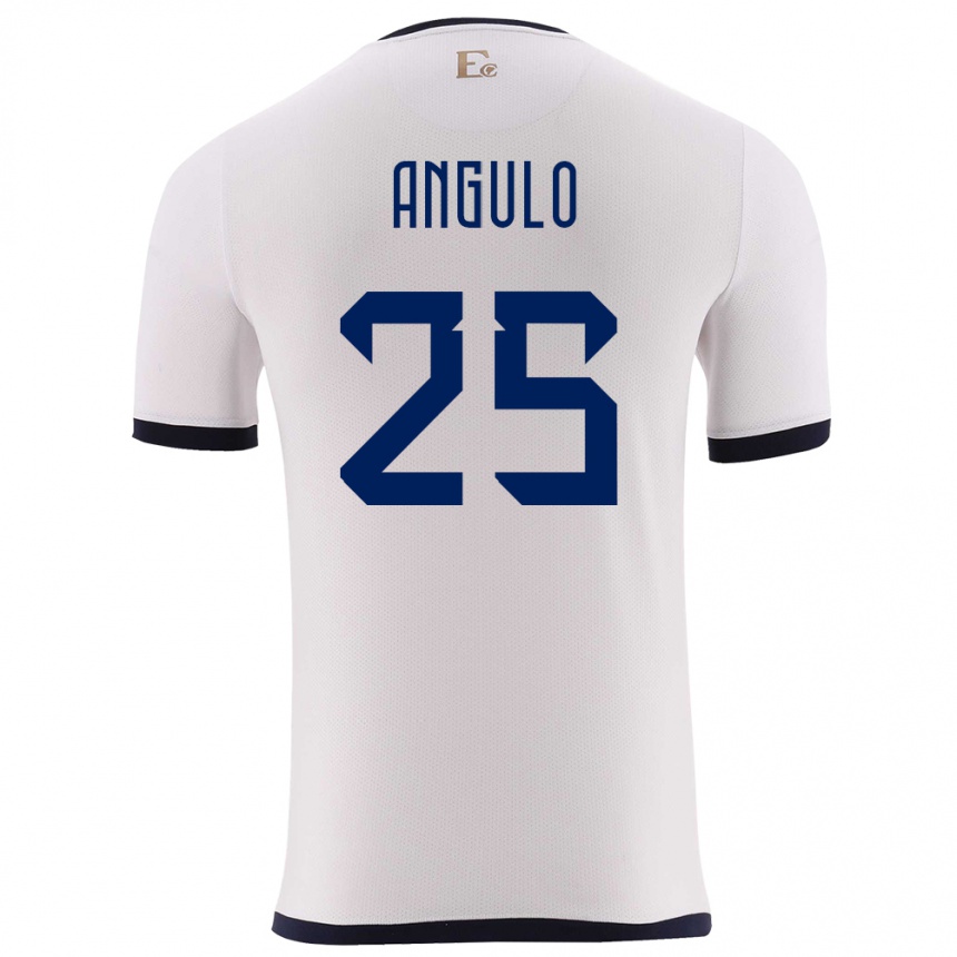 Hombre Fútbol Camiseta Ecuador Nilson Angulo #25 Blanco 2ª Equipación 24-26 Argentina