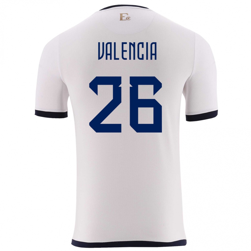 Hombre Fútbol Camiseta Ecuador Anthony Valencia #26 Blanco 2ª Equipación 24-26 Argentina