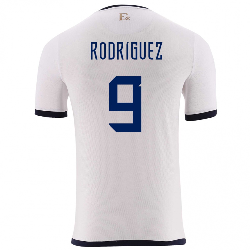 Hombre Fútbol Camiseta Ecuador Ingrid Rodriguez #9 Blanco 2ª Equipación 24-26 Argentina