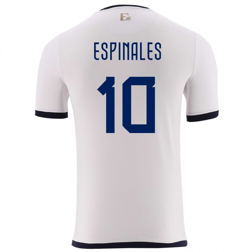 Hombre Fútbol Camiseta Ecuador Joselyn Espinales #10 Blanco 2ª Equipación 24-26 Argentina