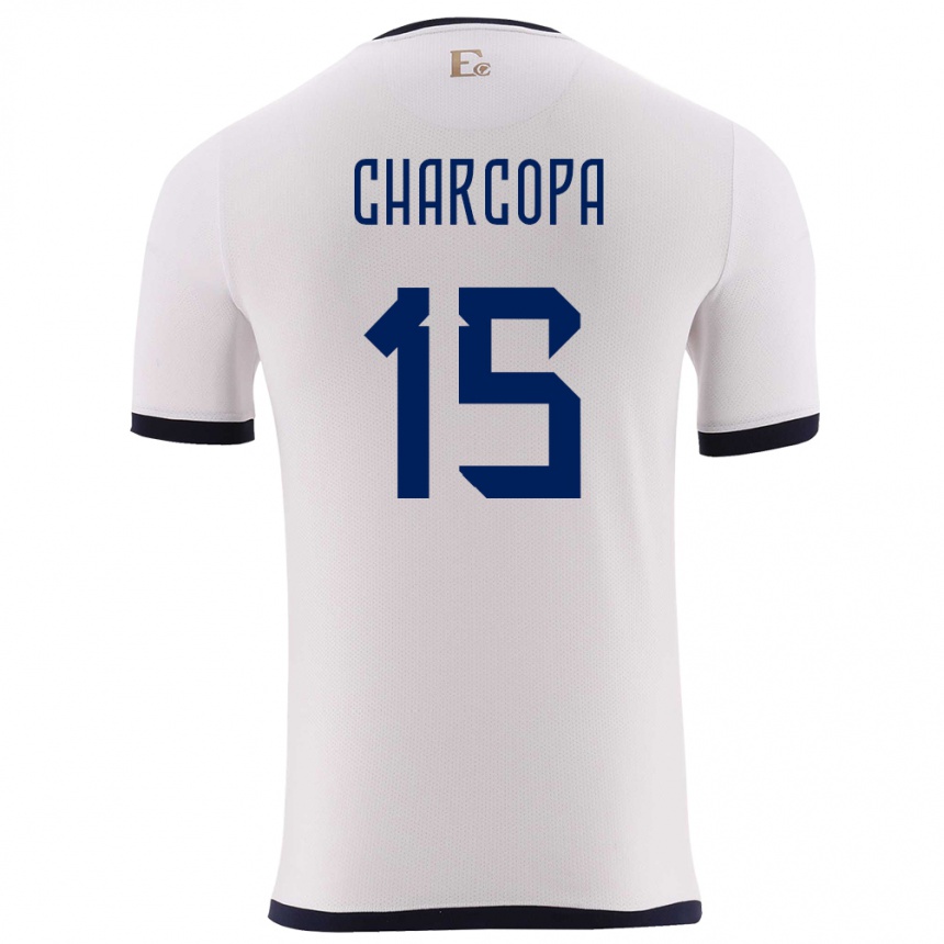 Hombre Fútbol Camiseta Ecuador Nicole Charcopa #15 Blanco 2ª Equipación 24-26 Argentina