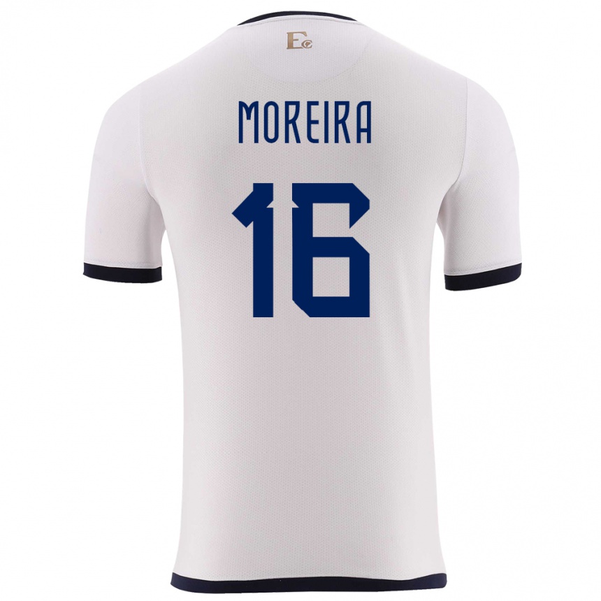 Hombre Fútbol Camiseta Ecuador Ligia Moreira #16 Blanco 2ª Equipación 24-26 Argentina