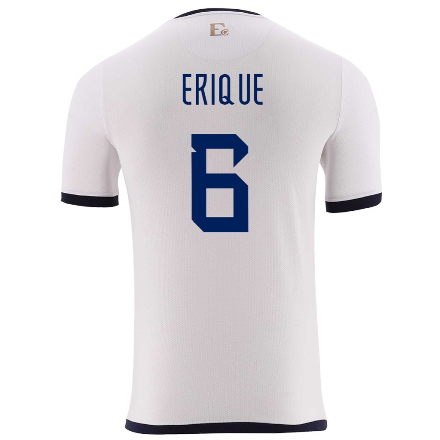 Hombre Fútbol Camiseta Ecuador Yeltzin Erique #6 Blanco 2ª Equipación 24-26 Argentina