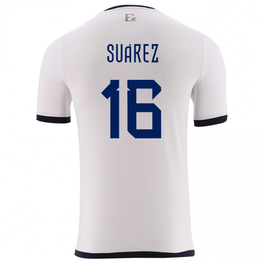 Hombre Fútbol Camiseta Ecuador Ariel Suarez #16 Blanco 2ª Equipación 24-26 Argentina