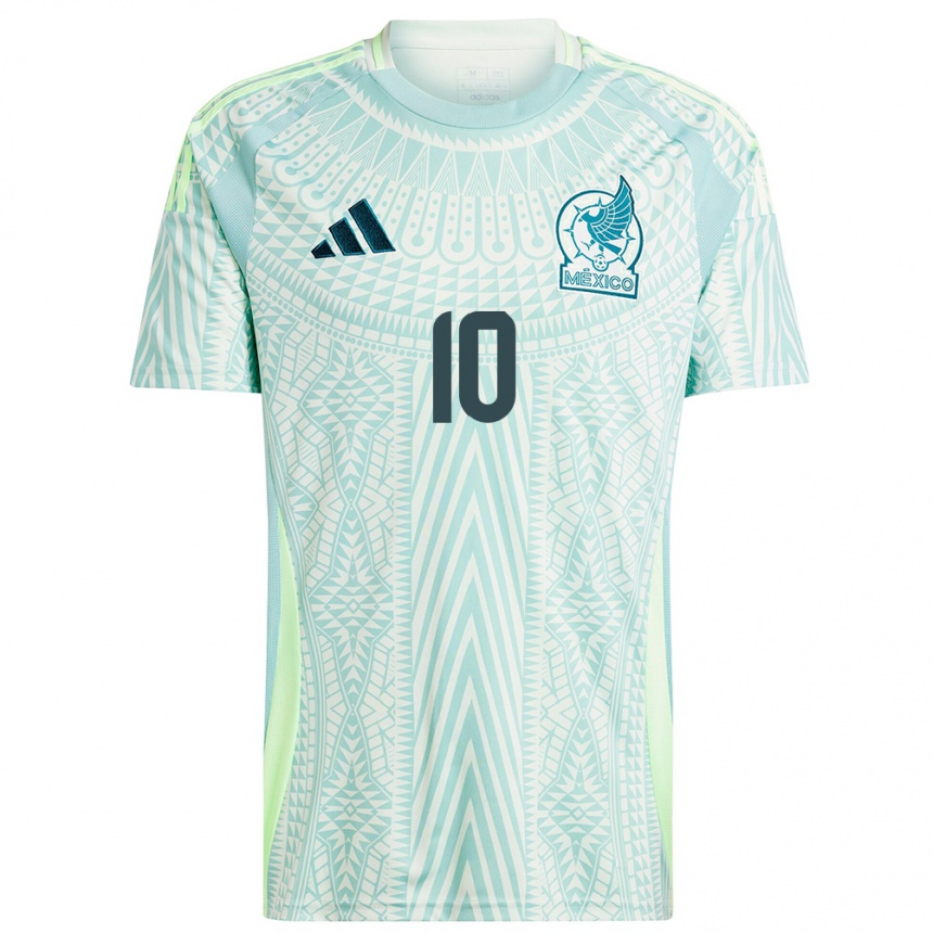 Hombre Fútbol Camiseta México Karel Campos #10 Lino Verde 2ª Equipación 24-26 Argentina