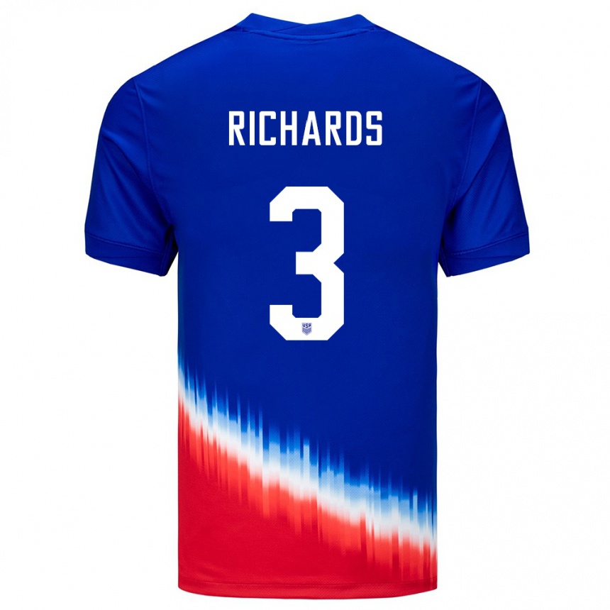 Hombre Fútbol Camiseta Estados Unidos Chris Richards #3 Azul 2ª Equipación 24-26 Argentina