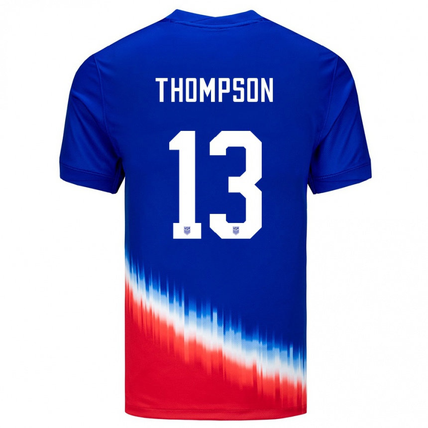 Hombre Fútbol Camiseta Estados Unidos Alyssa Thompson #13 Azul 2ª Equipación 24-26 Argentina