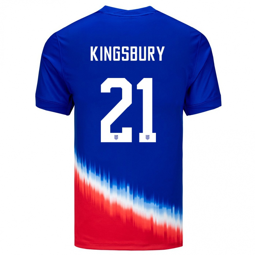 Hombre Fútbol Camiseta Estados Unidos Aubrey Kingsbury #21 Azul 2ª Equipación 24-26 Argentina