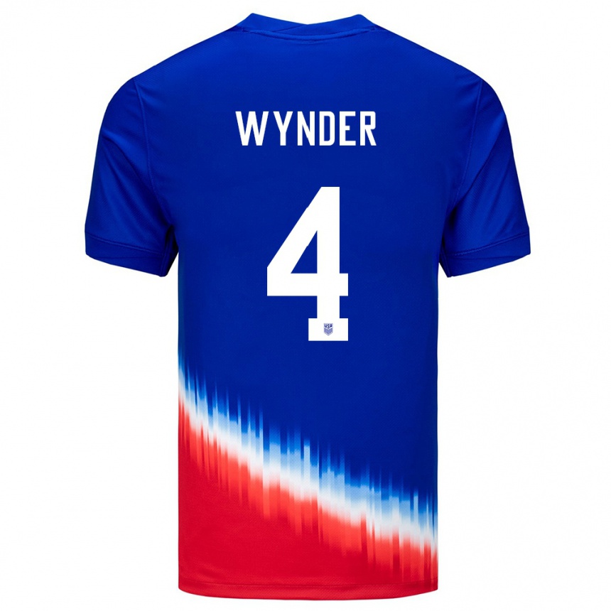 Hombre Fútbol Camiseta Estados Unidos Joshua Wynder #4 Azul 2ª Equipación 24-26 Argentina