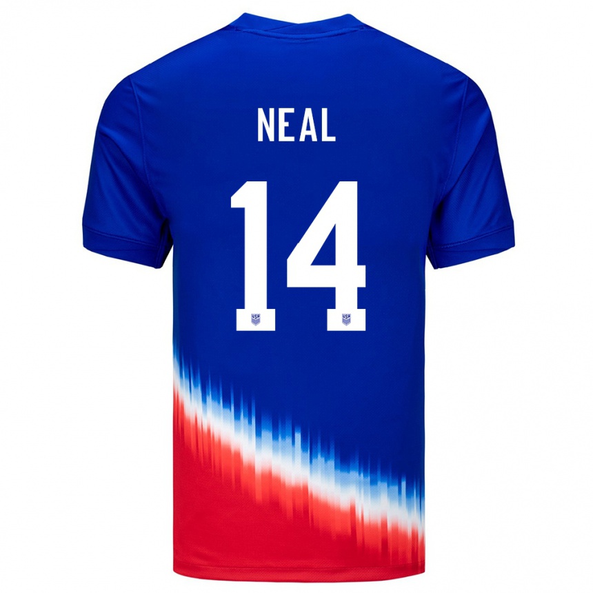 Hombre Fútbol Camiseta Estados Unidos Jalen Neal #14 Azul 2ª Equipación 24-26 Argentina