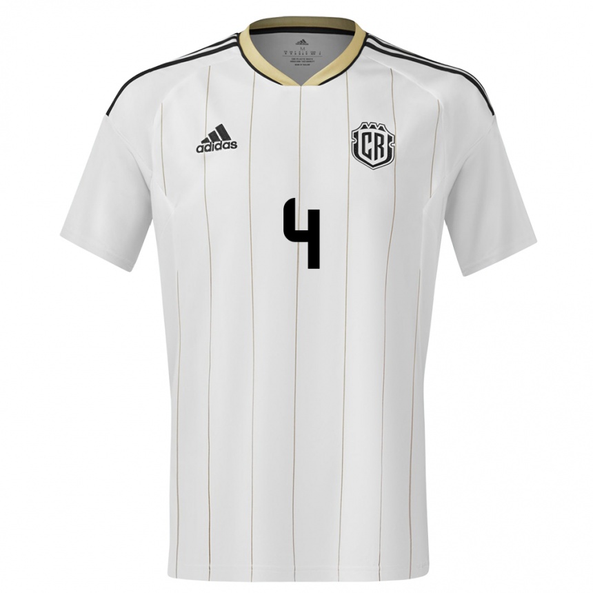 Hombre Fútbol Camiseta Costa Rica Brandon Calderon #4 Blanco 2ª Equipación 24-26 Argentina