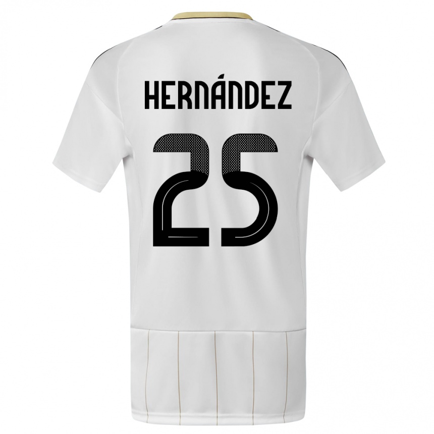 Hombre Fútbol Camiseta Costa Rica Anthony Hernandez #25 Blanco 2ª Equipación 24-26 Argentina