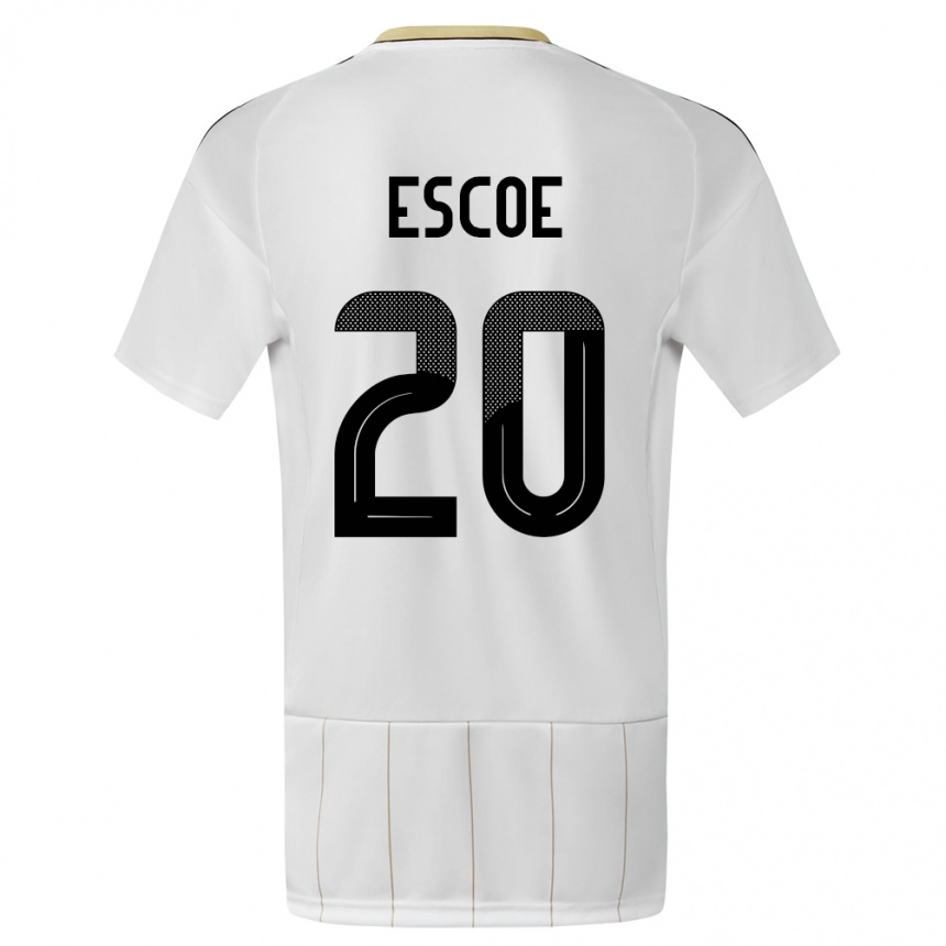 Hombre Fútbol Camiseta Costa Rica Enyel Escoe #20 Blanco 2ª Equipación 24-26 Argentina