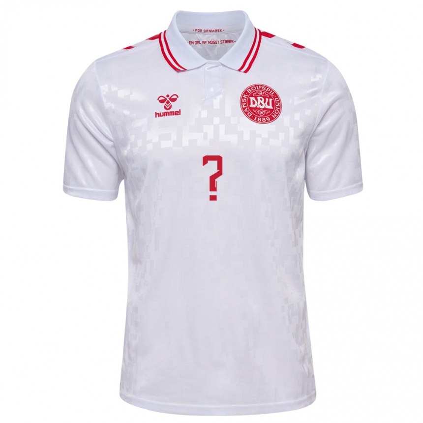 Hombre Fútbol Camiseta Dinamarca Su Nombre #0 Blanco 2ª Equipación 24-26 Argentina