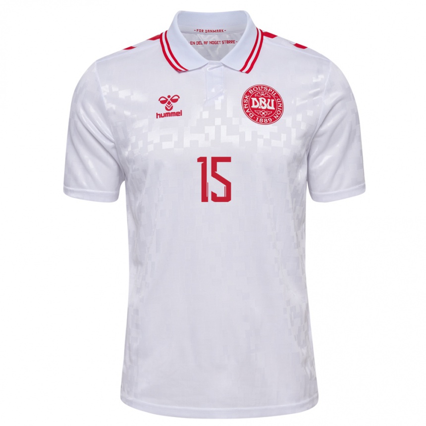 Hombre Fútbol Camiseta Dinamarca Malte Heyde #15 Blanco 2ª Equipación 24-26 Argentina