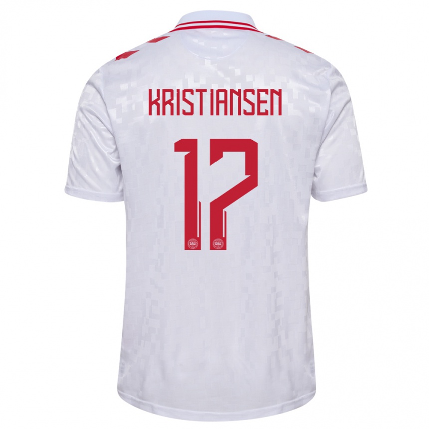 Hombre Fútbol Camiseta Dinamarca Victor Kristiansen #17 Blanco 2ª Equipación 24-26 Argentina