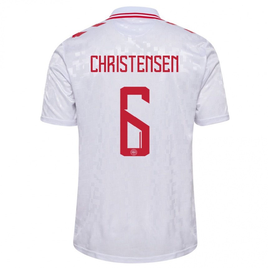 Hombre Fútbol Camiseta Dinamarca Andreas Christensen #6 Blanco 2ª Equipación 24-26 Argentina